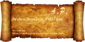 Andrejkovics Péter névjegykártya
